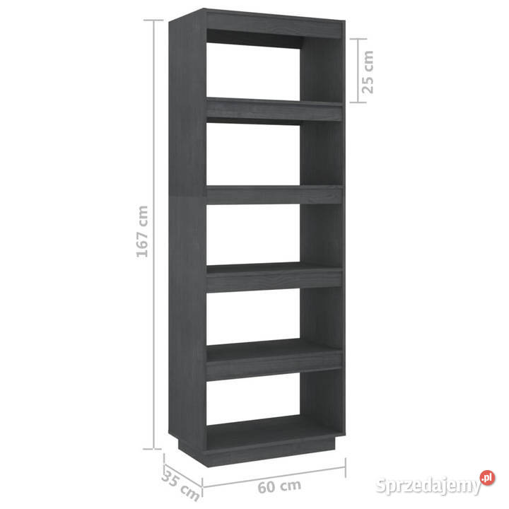 Regał na książkiprzegroda szary 60x35x167 Warszawa sprzedam