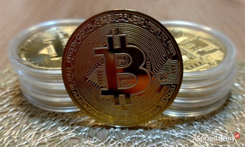 Bitcoin moneta pamiątkowa pozłacana mazowieckie Wołomin