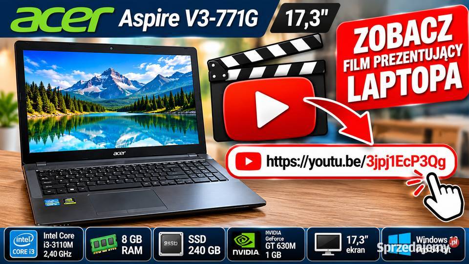 Laptop Acer Aspire V3771G Intel Core i3 8 GB RAM Liczba rdzeni 4 Jarocin