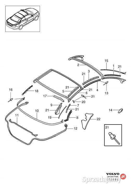 VOLVO C70 CABRIO uszczelka karoseryjna klapy tyl Bielany Wrocławskie sprzedam