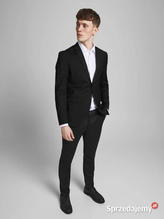 54 JACKJONES Garnitur super slim czarny Szczerbice