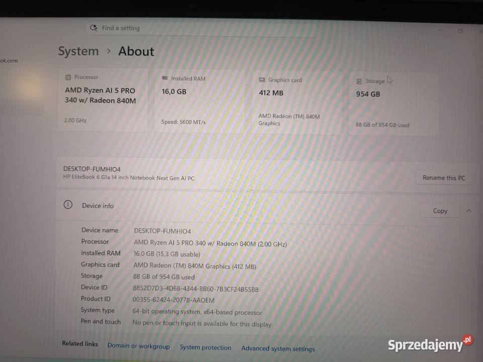 HP EliteBook 6 G1a 14 AI mazowieckie Nowa Iwiczna