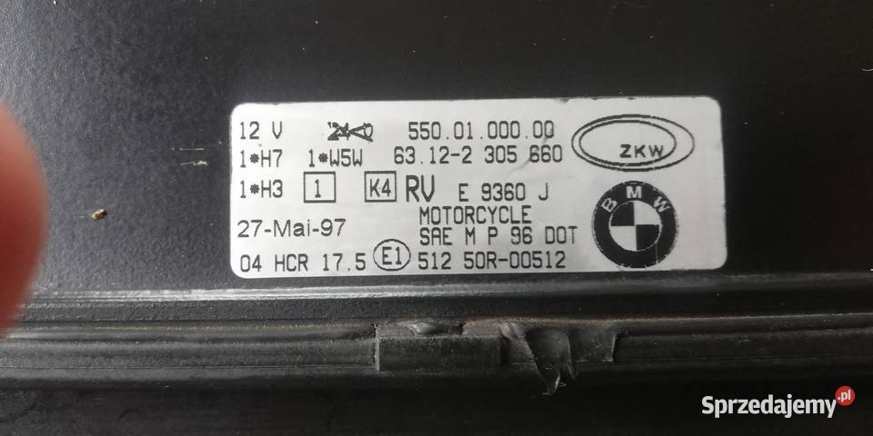 Lampa przednia BMW K1200RS 1997 Szamotuły