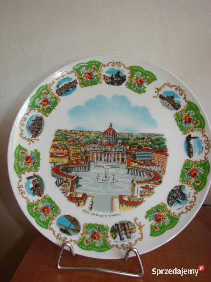 Rzym Bazylika śwPiotra pamiątkowy talerz Pruszcz Gdański