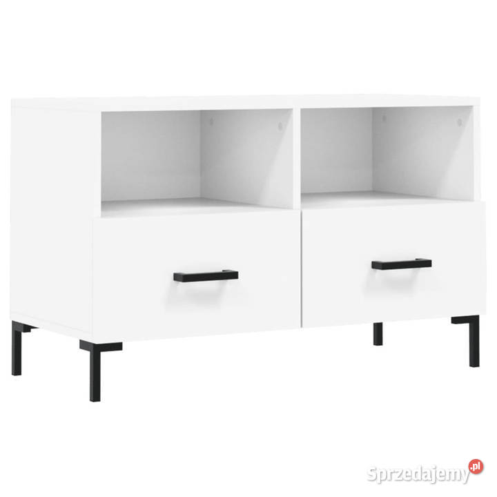 Szafka pod TV biała 80x36x50 materiał