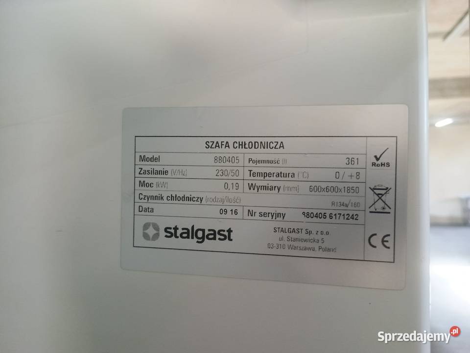 Szafa Chłodnicza StalGast Piekielnik