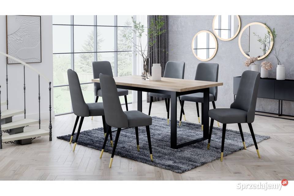 Zestaw jadalniany LENA stół 160x90/200 + 6 krzeseł