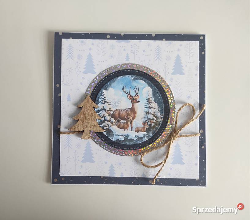 Kartka ręcznie robiona świąteczna Boże Łódź