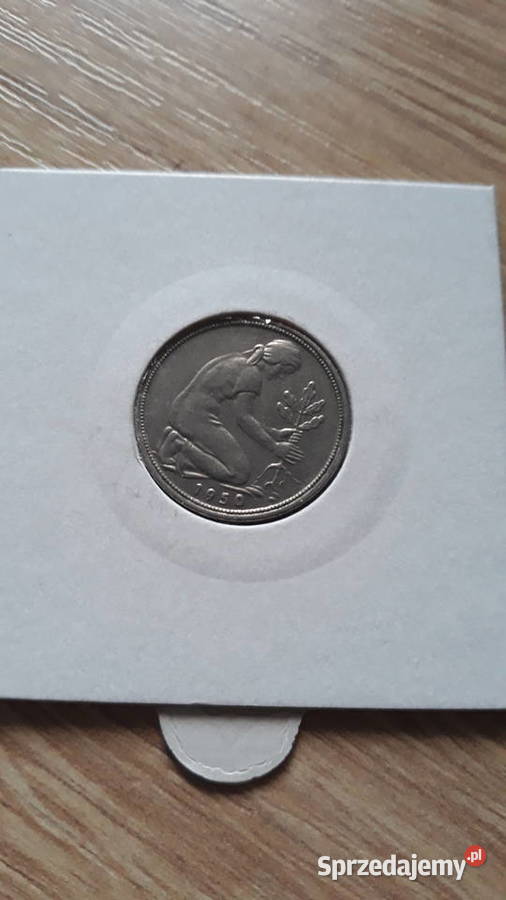 50 Fenigów Niemcy 1950 r men J Numizmatyka