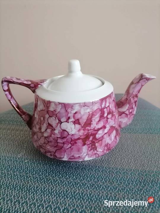 Dzbanek do herbaty marmurkowy Wałbrzych PRL