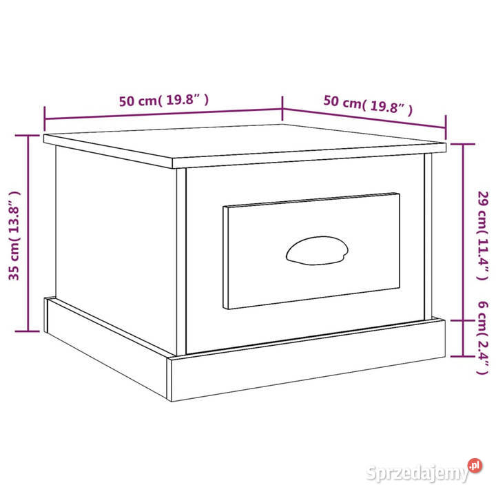 Stolik kawowy biały z połyskiem 50x50x35 sprzedam