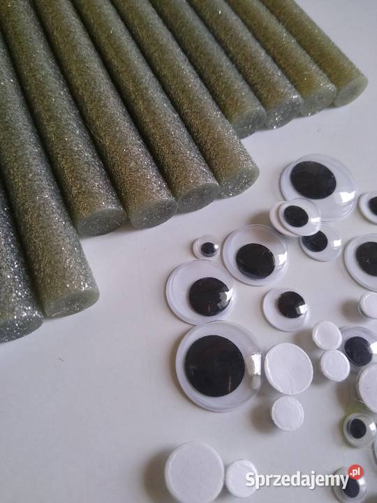 Klej na gorąco z brokatem i ruchome Oczy Zestaw Gdańsk sprzedam