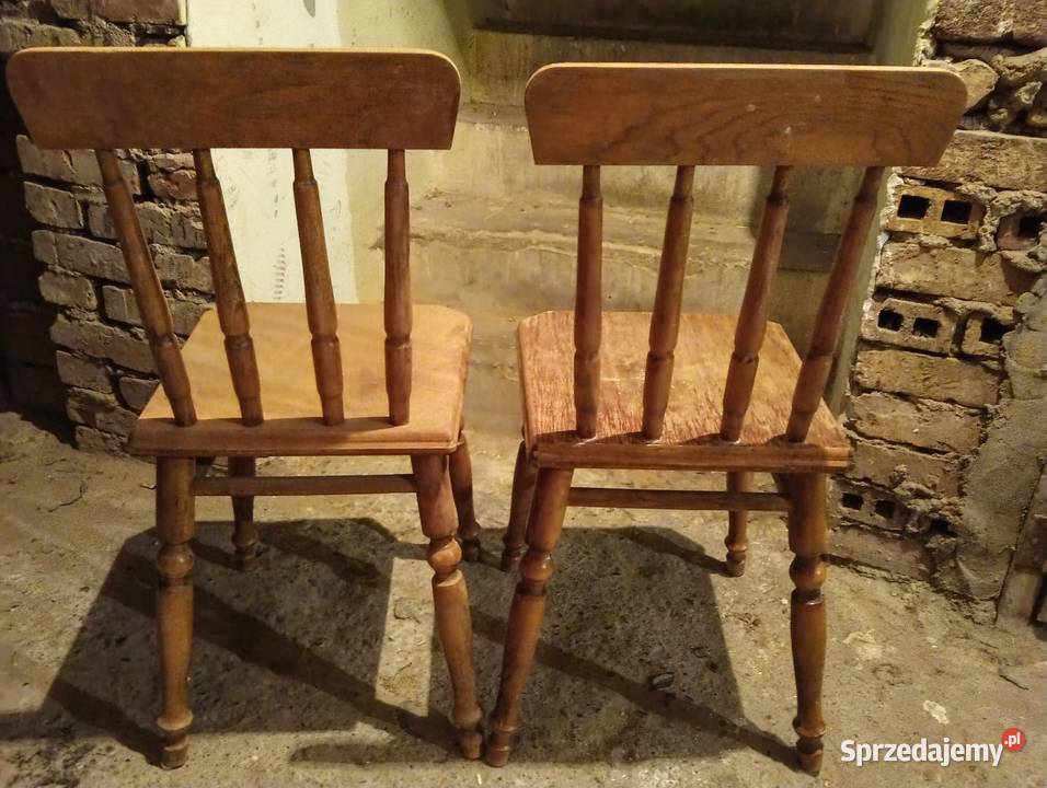 Krzesła kuchenne zydle jesionowe PRL 4 sztuki małopolskie Kraków