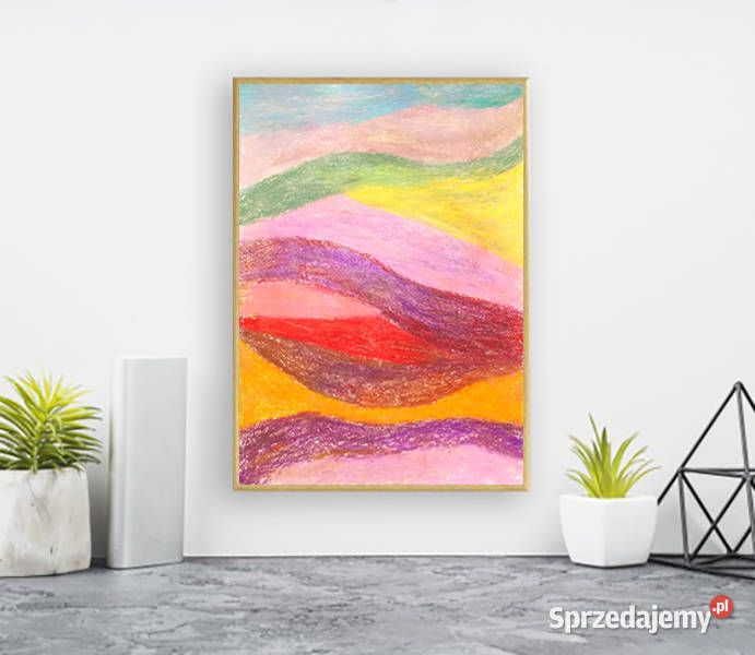 abstrakcja pastel 21x30 obraz pastelowa Łódź sprzedam