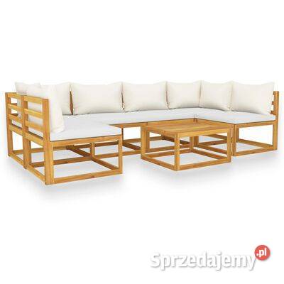 vidaXL 7cz zestaw wypoczynkowy do ogrodu kremowe Zestawy mebli ogrodowych sprzedam