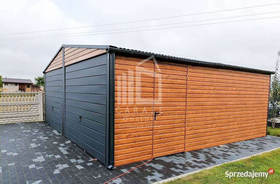 GARAŻ BLASZANY 6m x 6m dwuspadowy 2x Brama drzwi Wieliczka sprzedam