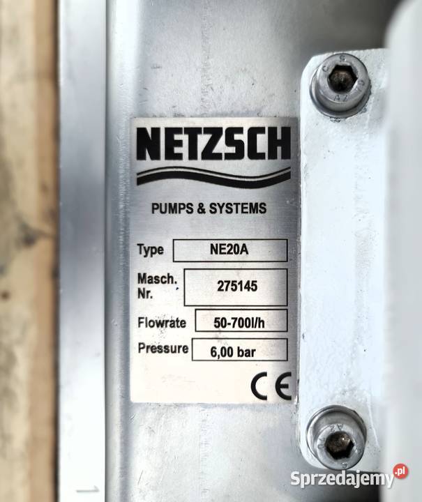 Pompa śrubowa ślimakowa spożywcza Netzsch NE20A mazowieckie Błonie sprzedam