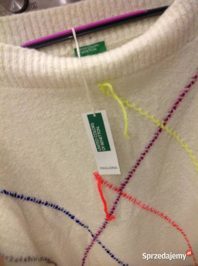 Sweter Damski BENETTON M Wełna 22 Nowy Nowa Sól