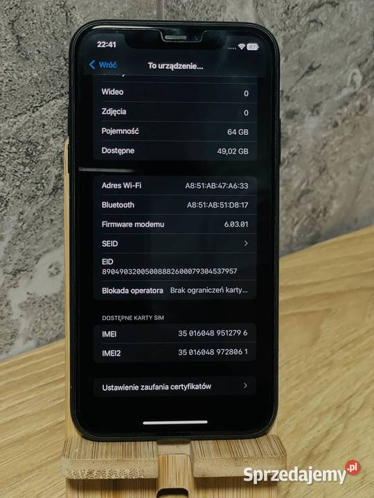 iPhone 11 64GB Czarny Face ID sprawny stan Koszalin