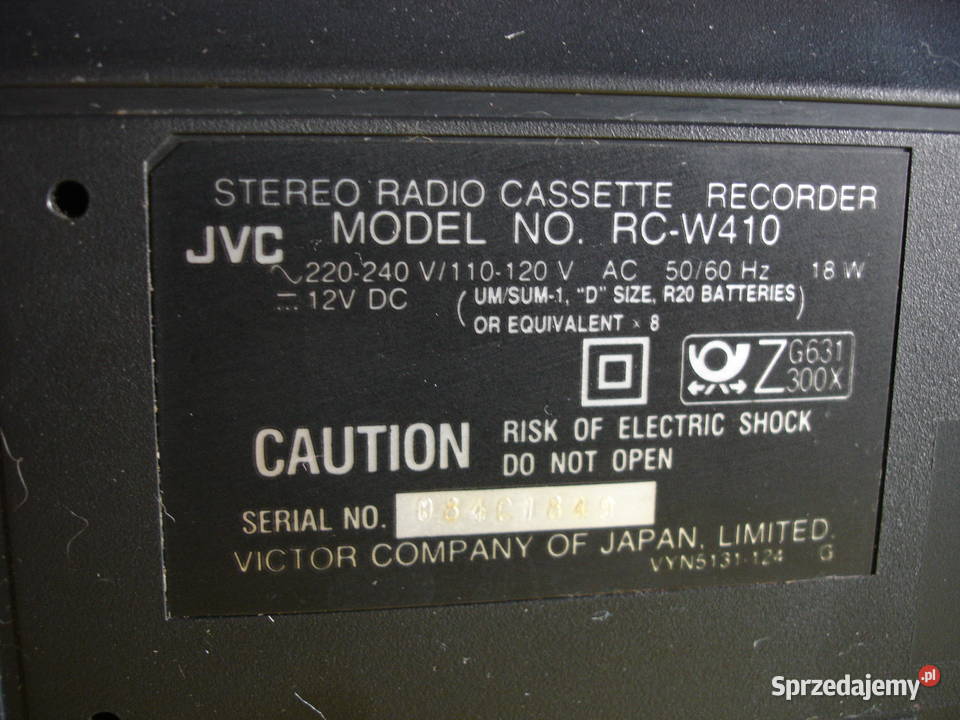 Radiomagnetofon JVC RCW410 Zielona Góra sprzedam