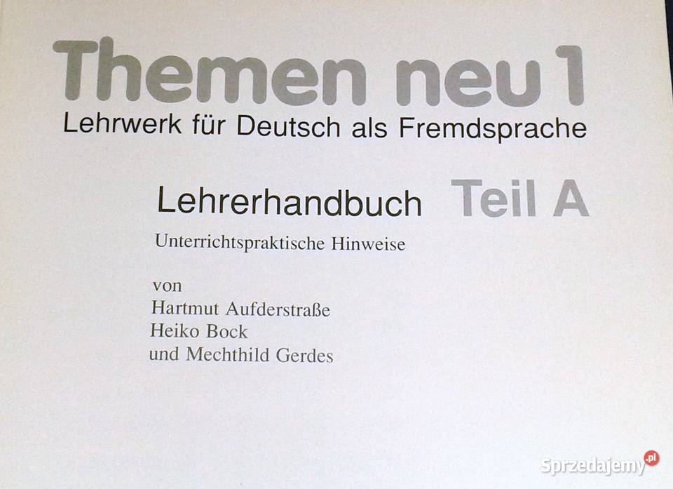 Themen neu 1 Lehrerhandbuch Teil A Książki do nauki języka obcego Kultura i Rozrywka