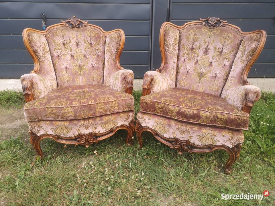 Komplet foteli barokowych rzeźbionych Łódź