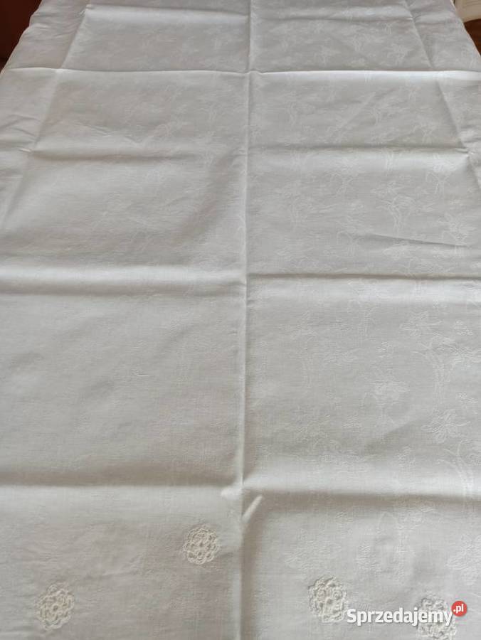 Obrus biały 100 bawełna duży 195x130 podlaskie Białystok
