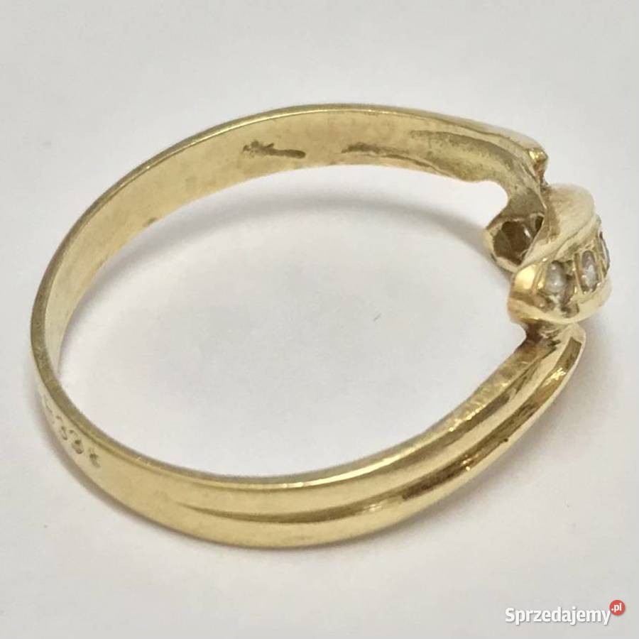 Złoty pierścionek 585 14K cyrkonie elegancki Warszawa