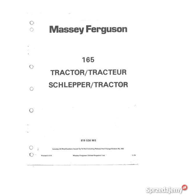 MF Massey Ferguson 165 katalog części Pozostałe Kielce