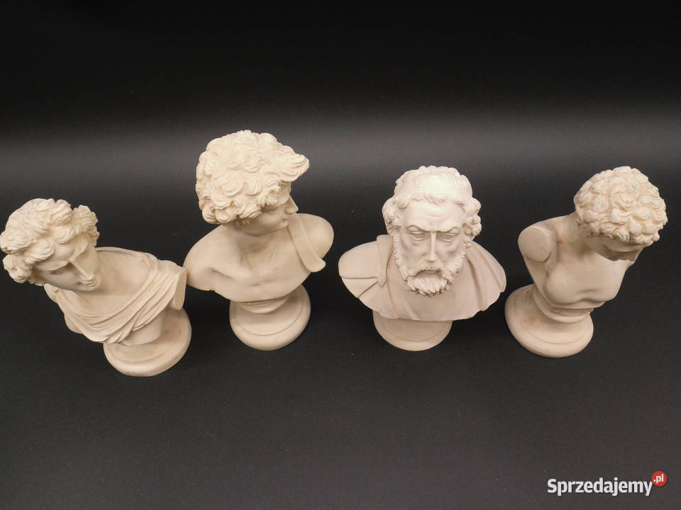 Zestaw czterech klasycznych popiersi Porcelana i szkło Raszków sprzedam