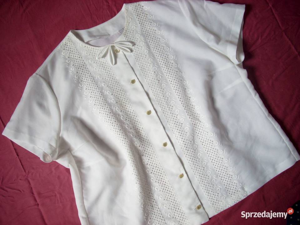 Elegancka Biała koszula z kokardką 46 48 Nowy Sącz sprzedam