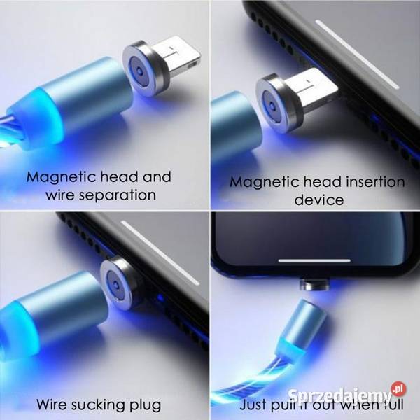 Świecący kabel MAGNETYCZNY USB 4w1 HIT zachodniopomorskie Koszalin