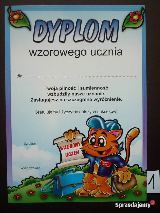 Dyplomy szkolne Wzorowego i dobrego Ucznia Szczecin