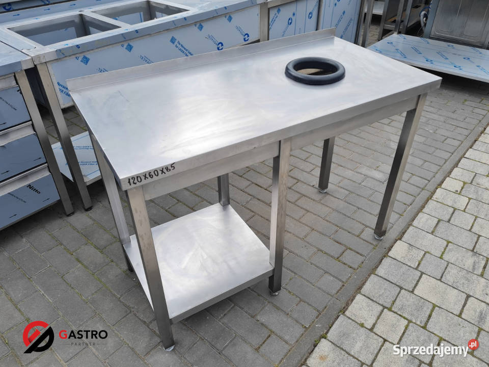 Stół gastronomiczny z półką i otworem na odpadki Ostrów Wielkopolski sprzedam