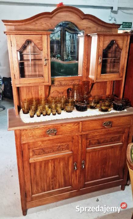 Kredens dębowy secesyjny Belgia lata 20 XX w Warszawa sprzedam