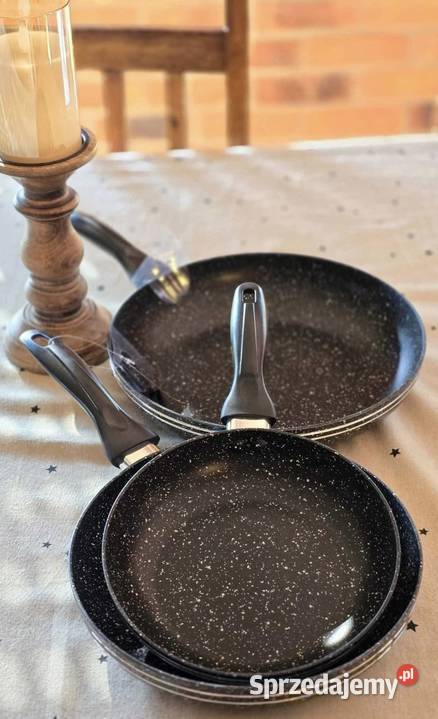 109 Patelnię aluminiowe z powłoką marmurkowa Patelnie i woki śląskie