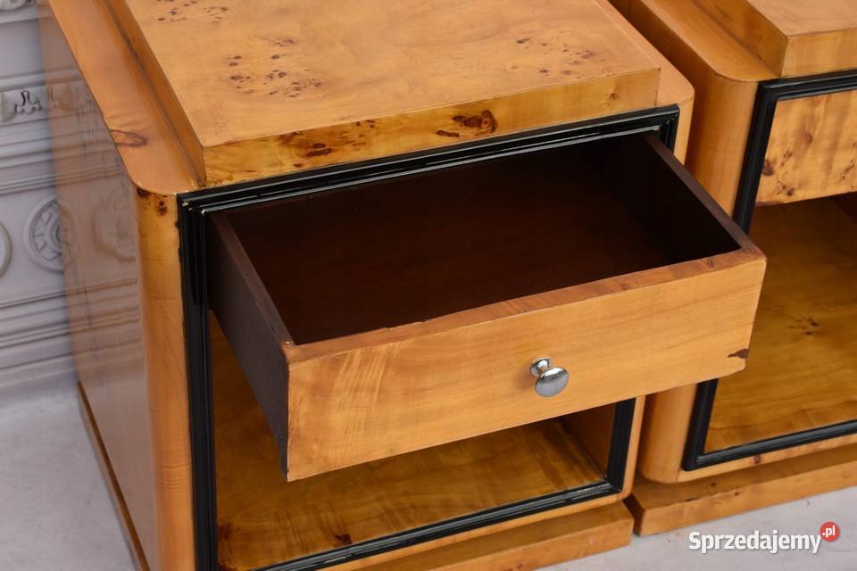 Dwa Nakastliki Stoliki Szafki Nocne Art Deco