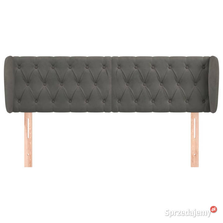 Zagłówek uszak ciemnoszary 147x23x7888 aksamitny Warszawa
