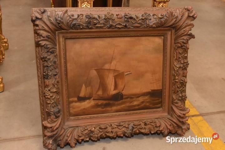 Okręty Na Wzburzonym Morzu Marynistyczny Obraz Kraków