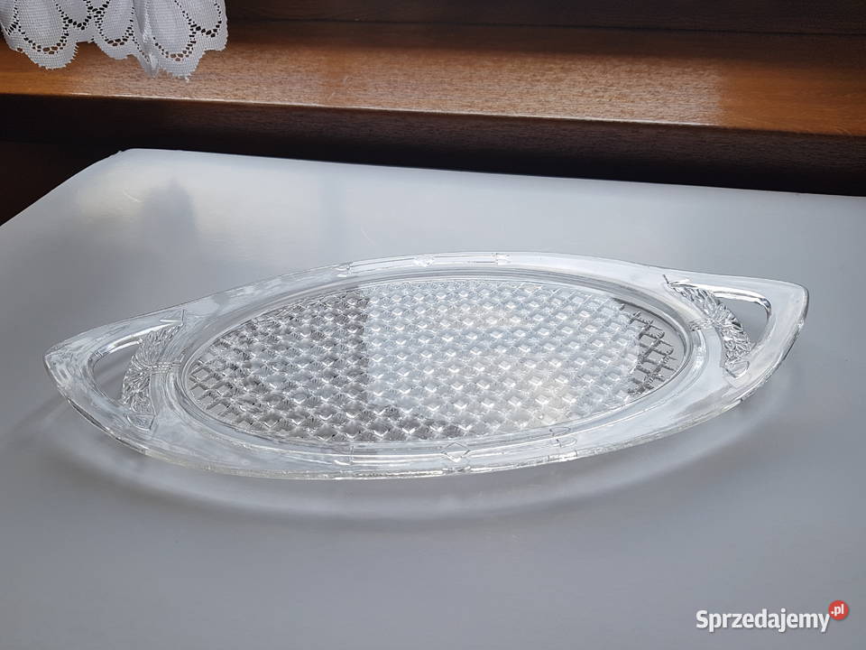Szklana secesyjna taca Tacka szkło secesja Porcelana i szkło Dąbrowa Górnicza
