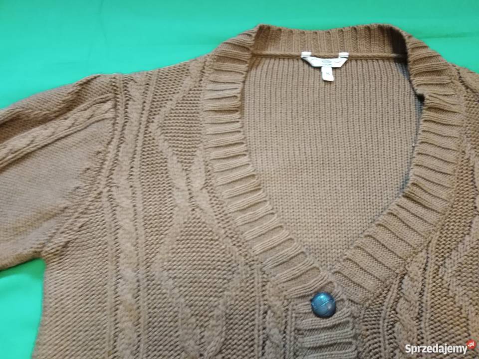 Ciepły gruby rozpinany brązowy sweter marki Look mazowieckie Warszawa sprzedam