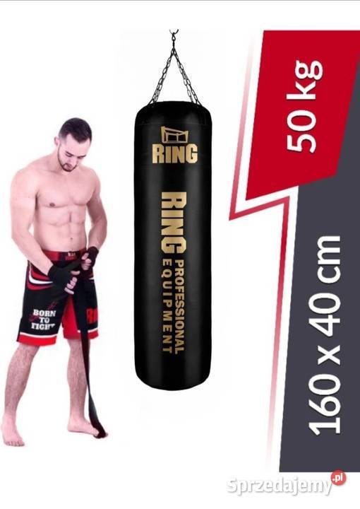 Worek bokserski 160x40 50 złote logo super Radomsko
