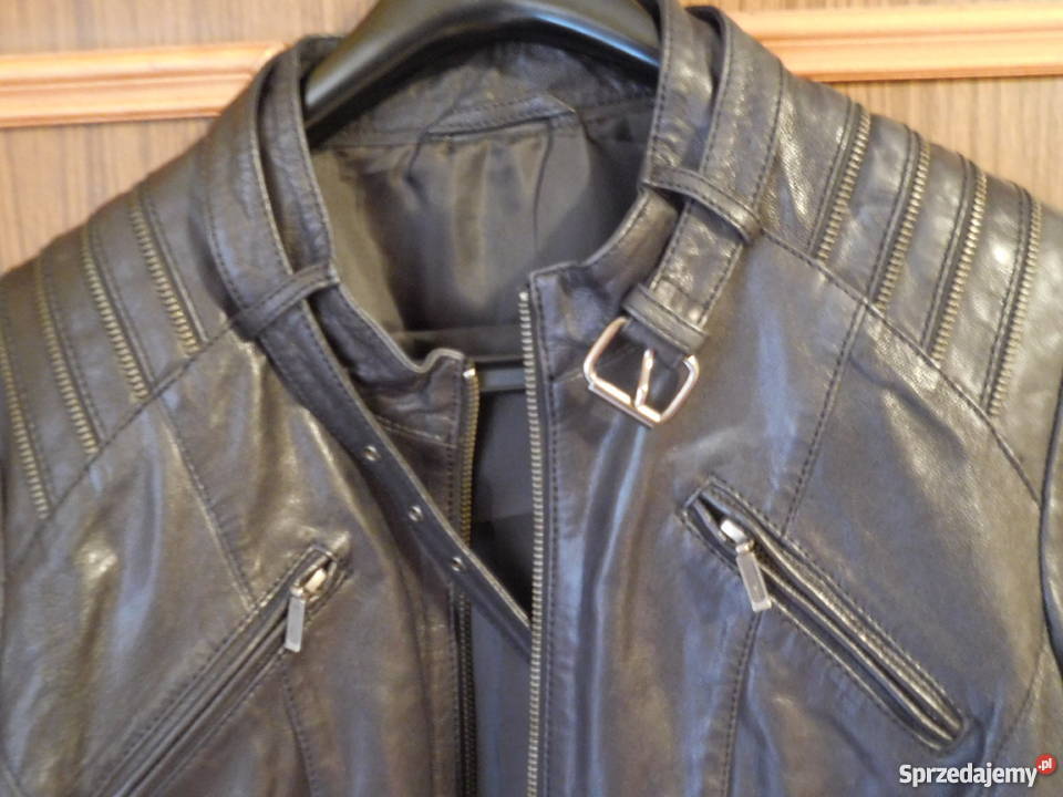 Kurtka damska wiosenna naturalna skóra ML Czarne