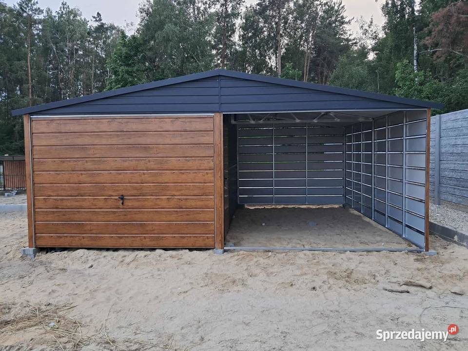 Garaż blaszany wiata WZMOCNIONY PROFILAMI