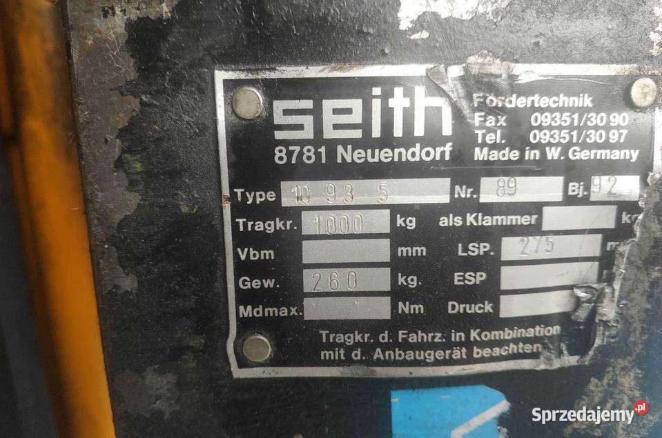 Karetka obrotowa chwytak do palet Tarnowskie Góry