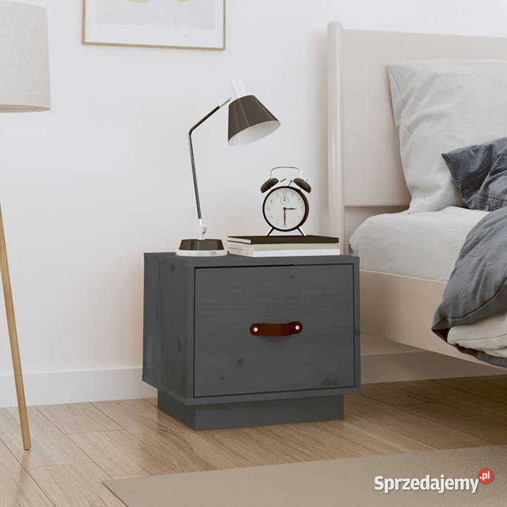 Szafka nocna szara 40x34x35 lite drewno sosnowe Nocne Warszawa sprzedam