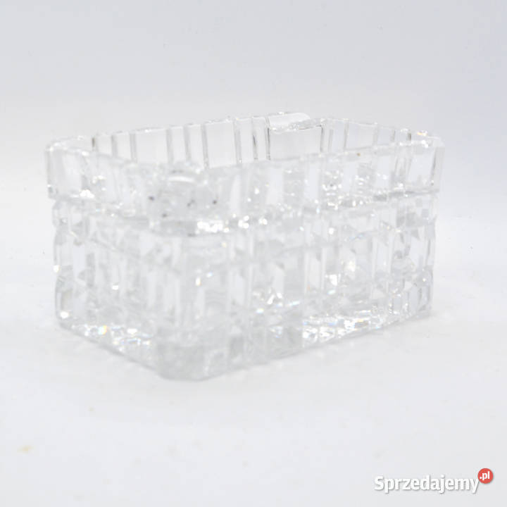 Kryształowa popielnica z papierośnicą Huta Szkła Warszawa