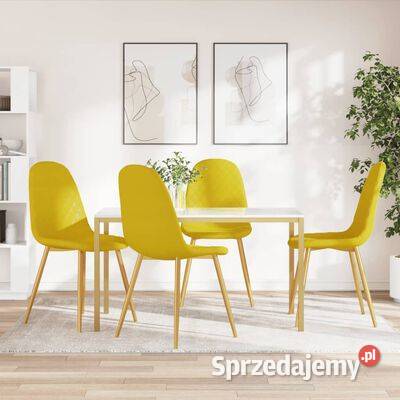 vidaXL Krzesła stołowe 4 musztardowe obite sprzedam