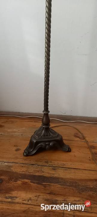 Stara mosiężna lampa z ruchomym ramieniem Klosz Skierniewice