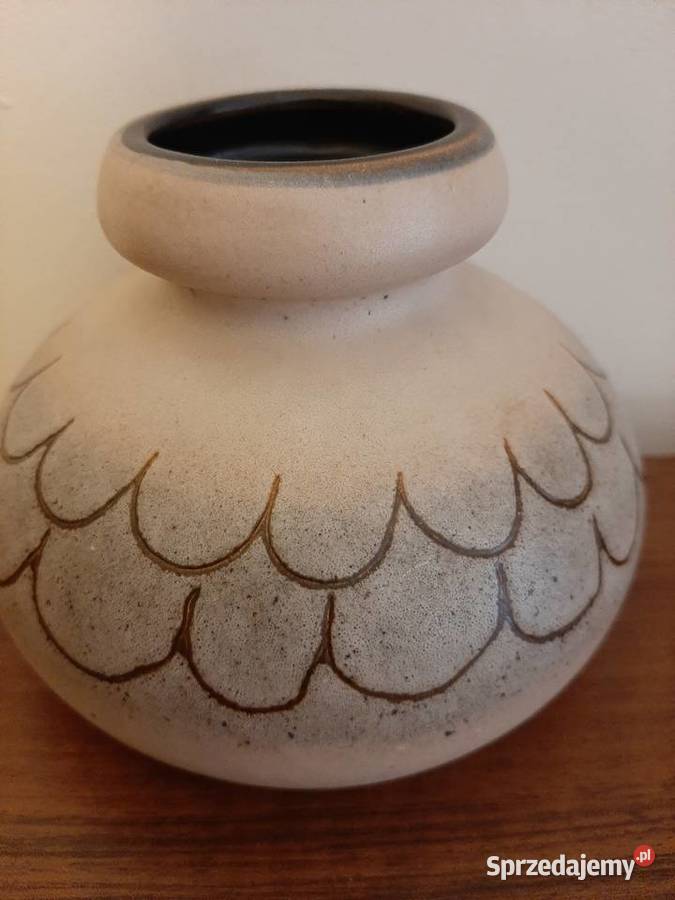 Śliczny wazon niemiecki VEB Haldensleben Porcelana i szkło